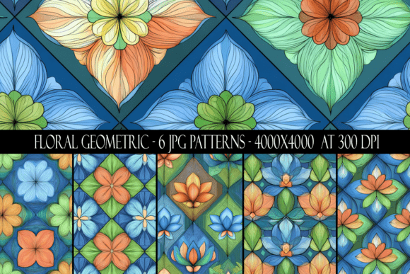 Download Floral Geometric Seamless Patterns - Seamless pattern Collection
