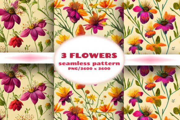 Download Seamless Patterns with Flowers - Seamless pattern Collection
