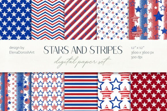 Download Stars and Stripes Seamless Pattern Set - Seamless pattern Collection