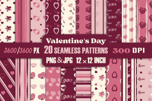 Download Seamless Pattern Valentine's Day - JPEG - Seamless pattern Collection