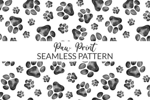 Download Black Paw Print Seamless Pattern Paper - Seamless pattern Collection