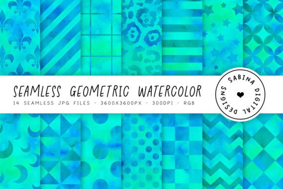 Download Watercolor Geometric Seamless Patterns - Seamless pattern Collection