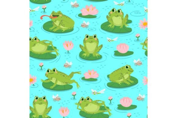 Download Frog Seamless Pattern. Repeating Cute - Seamless pattern Collection