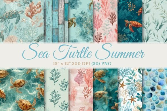 Download Sea Turtle Summer Seamless Pattern - Seamless pattern Collection