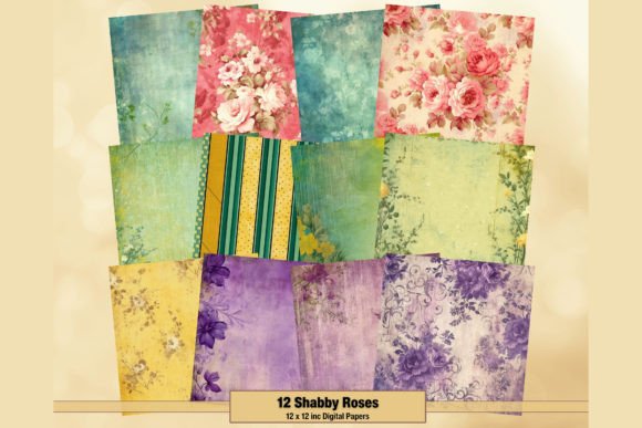 Download Shabby Roses Vintage Background Papers - Shabby Collection