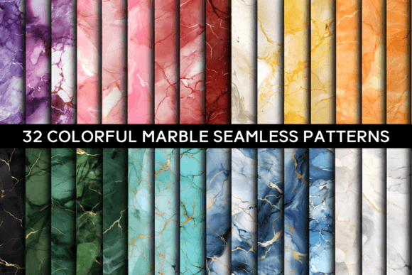 Download 32 Colorful Marble Seamless Patterns - Seamless pattern Collection
