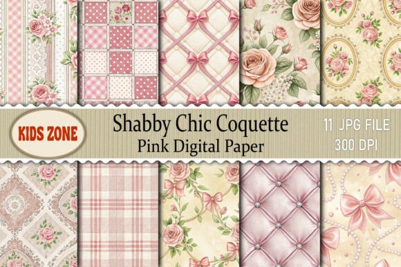 Download Shabby Chic Coquette Pink Digital Paper - Shabby Collection