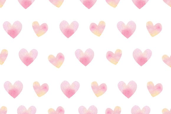 Download Watercolor Pink Hearts Seamless Pattern - Seamless pattern Collection