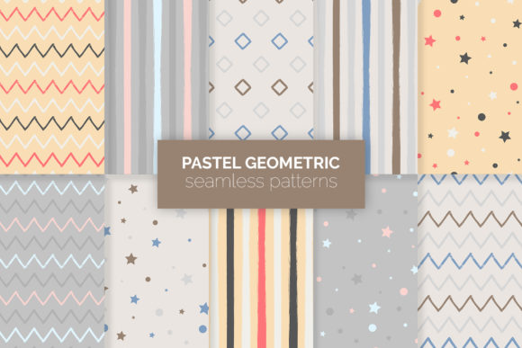 Download Pastel Geometric Seamless Patterns - Seamless pattern Collection