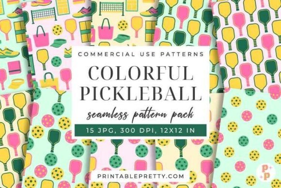 Download Preppy Pickleball Seamless Patterns - Seamless pattern Collection