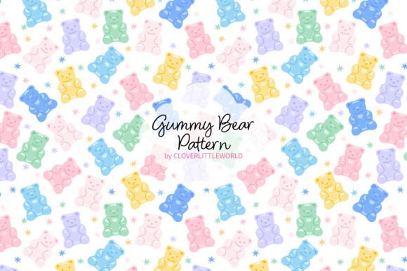 Download Cute Gummy Bear Candy Seamless Pattern - Seamless pattern Collection