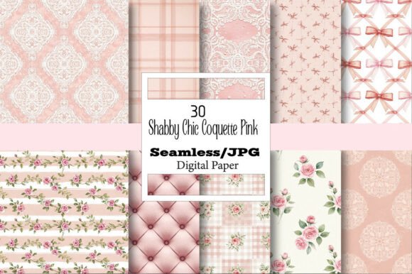 Download Shabby Chic Coquette Pink Digital Paper - Shabby Collection