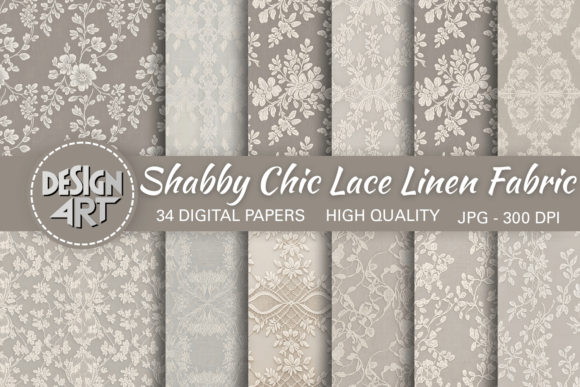 Download Shabby Chic Lace Linen Fabric Background - Shabby Collection