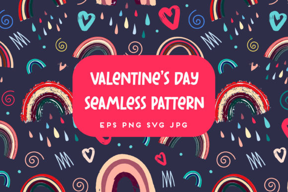 Download Rainbow Seamless Pattern. Valentines Day - Seamless pattern Collection