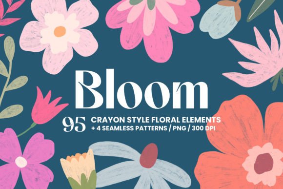 Download Bloom - Crayon Pencil Hand Drawn Flowers - Premium Resources