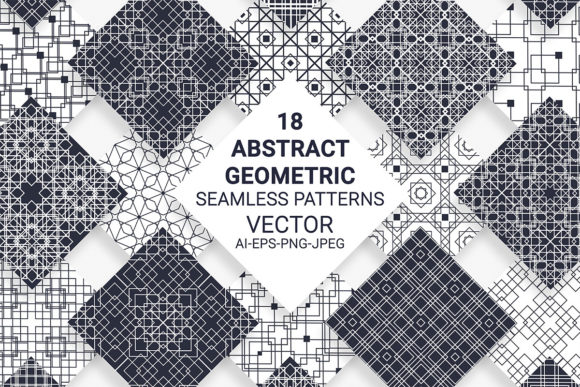 Download 18 Abstract Geometric Seamless Patterns - Seamless pattern Collection