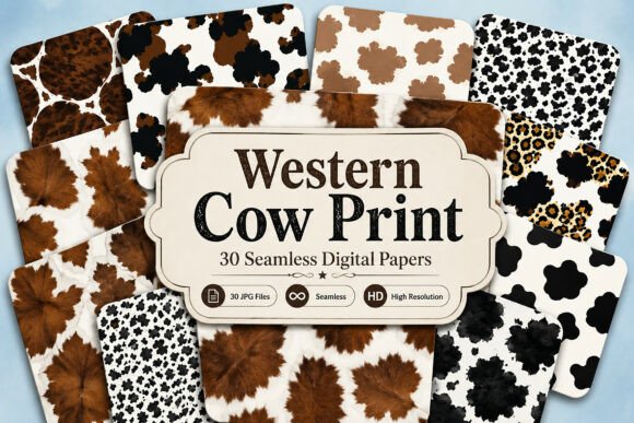 Download Western Cow Print Seamless Patterns - Seamless pattern Collection