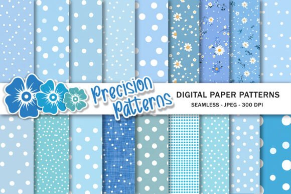 Download Blue Polka Dot Digital Seamless Patterns - Seamless pattern Collection
