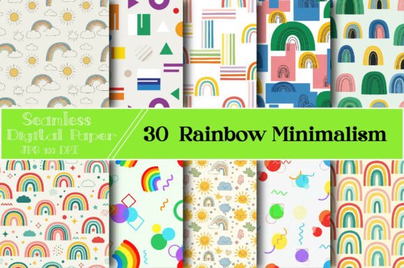 Download Rainbow Minimalism - Seamless Pattern - Seamless pattern Collection
