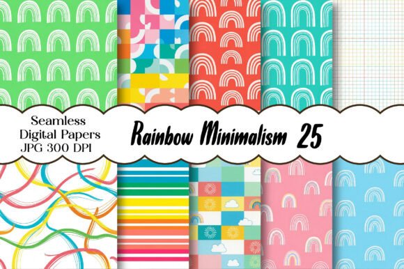 Download Rainbow Minimalism - Seamless Patterns - Seamless pattern Collection
