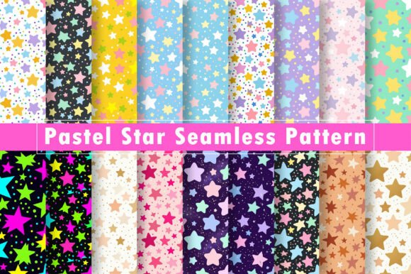 Download Pastel Star Seamless Pattern Bundle - Seamless pattern Collection