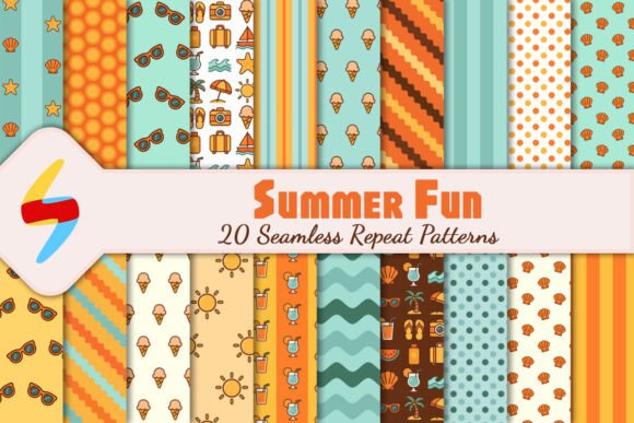 Download Retro Summer Seamless Patterns - Seamless pattern Collection