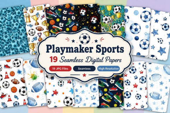 Download Playmaker Sports Seamless Pattern - Seamless pattern Collection