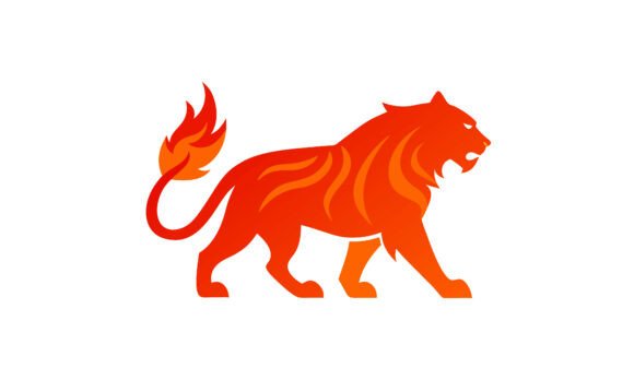 Download Fiery Tiger Logo in Warm Orange Colors - Logo Collection