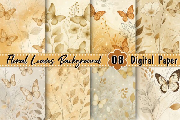 Download White Gold Boho Floral Leaves Background - Leaves Collection