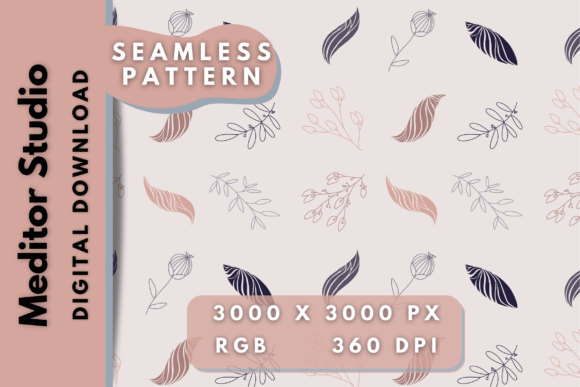 Download Floral Sea Waves Seamless Pattern - Seamless pattern Collection