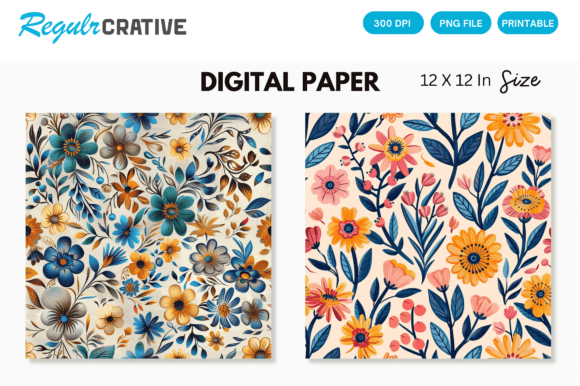Download Watercolor Boho Floral Seamless Pattern - Seamless pattern Collection