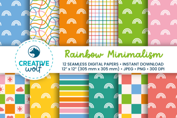Download Rainbow Minimalism - Seamless Patterns - Seamless pattern Collection